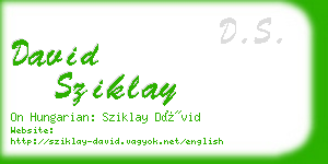 david sziklay business card